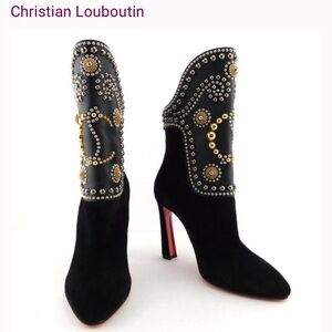 Christian Louboutin Alix Bootic 100 studded suede boots